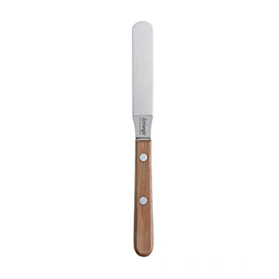 Afbeelding van Triangle Palet en Glaceermes met Ergonomische Knik 9 cm RVS Lemmet, Kersenhouten Heft