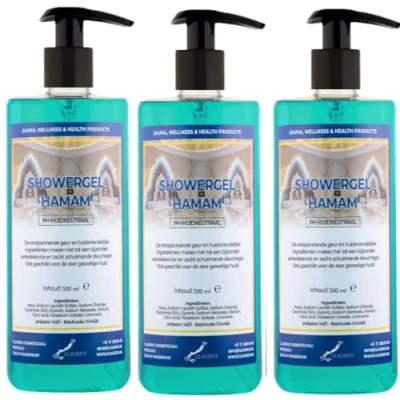 Afbeelding van Douchegel Hamam 500 ml set van 3 stuks met gratis pomp Showergel