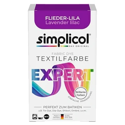 Afbeelding van simplicol Textielverf expert lila 1707 voor het kleuren en opfrissen van kleding, wasmachinebestendig, katoen, wol, zijde, linnen, viscose gemengd weefsel