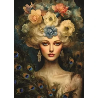 Afbeelding van Nordic Woman Portret Rijstpapier, 11,5 x 16 inch (1st) Moerbeipapier voor Decoupage Meubels Print Ambachten