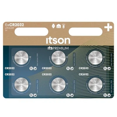 Afbeelding van ITSON CR2032 lithium knoopcellen, 3 V, 6 stuks, aanbevolen voor autosleutels