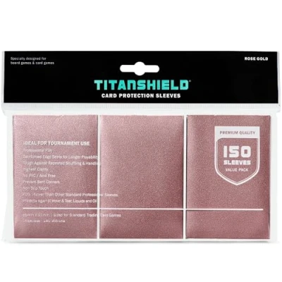 Afbeelding van TitanShield (150 Rose Gold Sleeves) Compatibel met MTG Magic The Gathering, Lorcana, Bordspellen en Trading Cards 2.5&quot; x 3.5&quot; 66x91mm