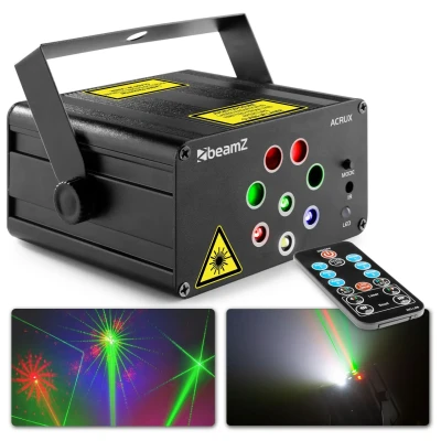 Afbeelding van BeamZ Acrux party laser met 4 lasers en gekleurde LED&#039;s