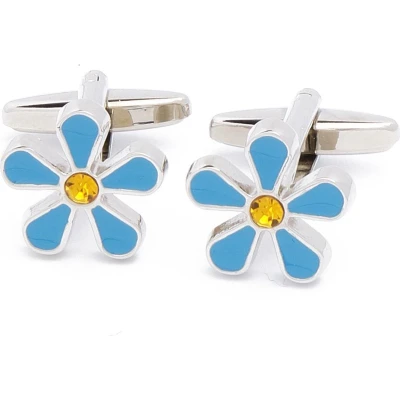 Afbeelding van Manchetknopen Bloem Blauw Vergeet mij nietje Myosotis