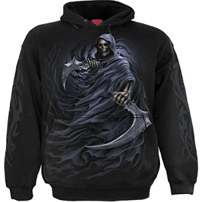 Afbeelding van Spiral Double Death Trui met capuchon zwart S 100% katoen Gothic, Rock wear