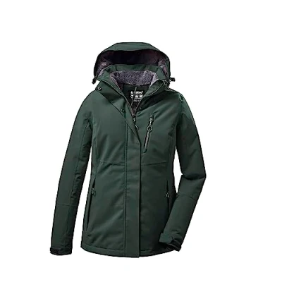 Afbeelding van killtec dames Women&#039;s Functioneel jack/outdoorjack met afritsbare capuchon KOW 140 WMN JCKT JCKT, dunkelgrün, 42, 37411 000