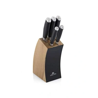 Afbeelding van Gerlach G02 991AM ZENB 05PU S2S1 01 Set keukenmessen in blok Deco 01, roestvrij staal