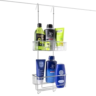 Afbeelding van kowald® Doucherek hangend, Chroom, XL, 23 cm productbreedte, 2 Laags, roestvrij