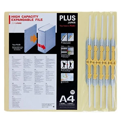 Afbeelding van PLUS Japan, Zero Max ruimtebesparende map in beige, 10 stuks (1x mappen)
