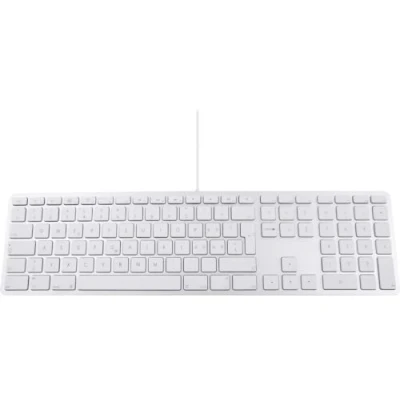 Afbeelding van LMP Aluminium toetsenbord voor Apple iMac met dubbele USB aansluiting en numeriek keyboard Bedraad 110 keys AZERTY (FR/BE) indeling (ISO) Zilver/Wit
