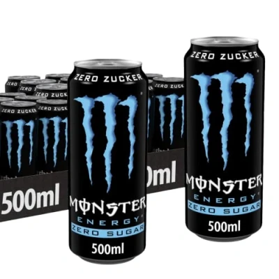 Afbeelding van Monster Energy Ultra Zero Zuccheri Calorie energiedrank zonder suiker nul calorieën, lichte smaak, niet te zoet, prikkelend en citrisch, 500 ml, drankje, verfrissende drank, sportdrank