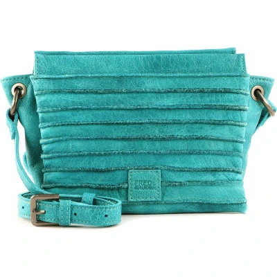 Afbeelding van FREDsBRUDER Leren Schoudertas Riffel Sky Crossbody Aqua Petrol