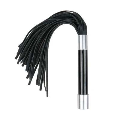 Afbeelding van Zwarte Flogger Met Metalen Handvat