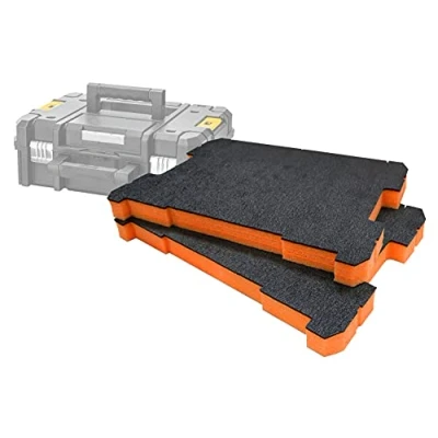 Afbeelding van Shadow Foam TSTAK/ProStack Inserts [30mm Oranje Twin Pack] Easy Peel voor DeWalt TSTAK &amp; Stanley ProStack Boxes