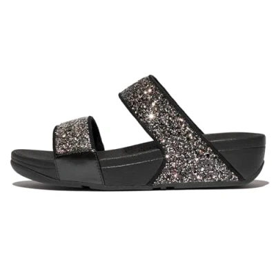 Afbeelding van FitFlop Lulu Multi Tonal Glitter Slides Vrouwen Zwart