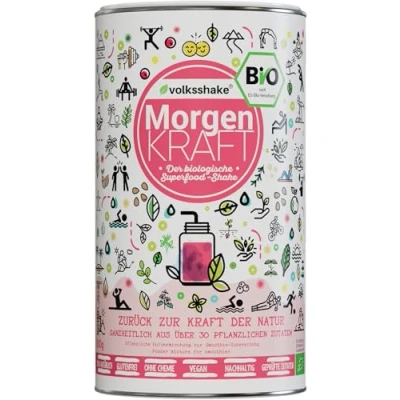 Afbeelding van Volksshake Rode MORGEN KRAFT, BIO, biologische waxmaker, krachtige wortels en bessen o.a. met maca, kurkuma, guarana, gerstegras, natuurlijke cafeïne koffievervanging, BIO SMOOTHIE Poeder