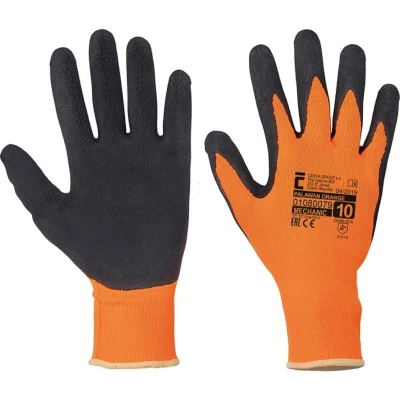 Afbeelding van Werkhandschoen winter latex gecoat, 10/XL, CERVA, Zwart Geschikt voor Veehouderij