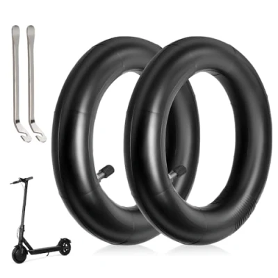 Afbeelding van mizikuu Binnenbanden voor scooter, 8,5 inch, 2 stuks kinderwagenslang, 8 1/2 binnenbanden, met montagehendel, antislip, verdikte rubberen wielen, slijtvaste banden Xiaomi M365/M365 Pro/1S/Pro2