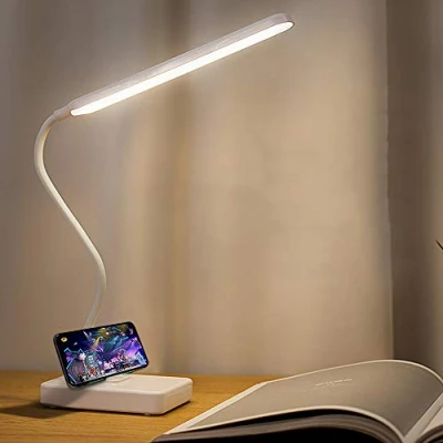 Afbeelding van Draadloze Led Bureaulamp Oplaadbare Grote Capaciteit, Touch Control 3 Kleuren 6 Helderheid Dimbaar, Kleine Draagbare Lamp voor Kinderen Lezen Studie Boek Licht Slaapkamer Nachtkastje
