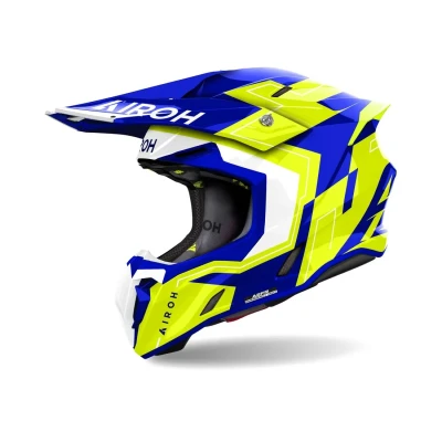 Afbeelding van Airoh 2024 Twist 3.0 Dizzy Crosshelm Blauw / Geel maat S