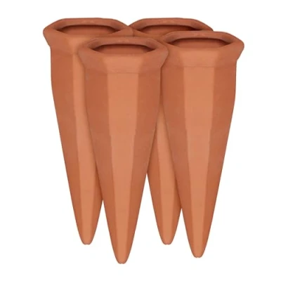 Afbeelding van Relaxdays druppelsysteem voor petfles set van 4 stuks bewateringssysteem terracotta