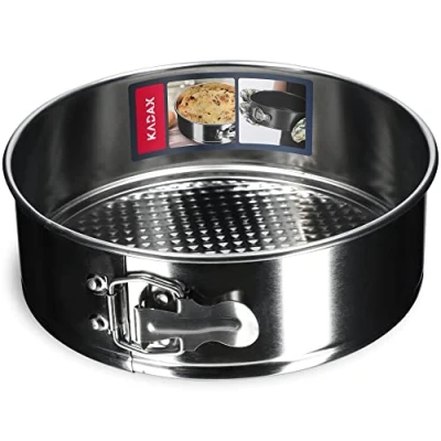 Afbeelding van KADAX Taartvorm, Ø 21,5 cm 30 cm, springvorm van verzinkt en antiaanbaklaag, ronde bakvorm, taartvorm met platte bodem, lekvrij (diameter 24 zilver)