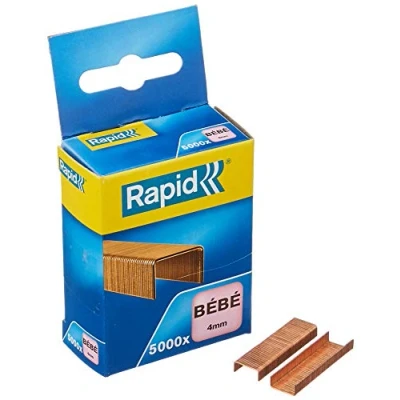 Afbeelding van Rapid BEBE 11974685 Koperen nietjes, voor het nieten tot 15 vellen, te gebruiken met niettang, koperdraad, 15000 stuks
