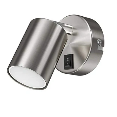 Afbeelding van ledscom.de Wandspot WAIKA schakelaar chroom mat + LED lamp warm wit 3 staps dimmen 500lm