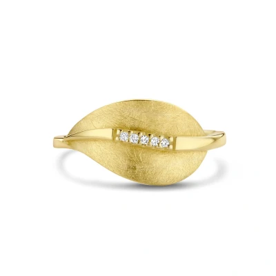 Afbeelding van Ring Blad Gescratcht Diamant 0.025ct H Si