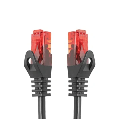 Afbeelding van BIGtec, patchkabel, netwerkkabel, Gigabit LAN DSL, CAT kabel, netwerk Ethernet patchkabel 0,75m zwart