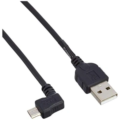 Afbeelding van System S Micro USB kabel datakabel oplaadkabel met 90 hoekstekker graden hoek 50 cm