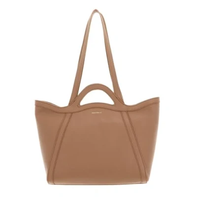Afbeelding van COCCINELLE Leren Schoudertas Shopper Amalia Handbag Grained Leather Skin Lichtbruin