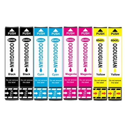 Afbeelding van OGOUGUAN 604XL inktpatronen compatibel met Epson 604 XL voor Expression Home XP 2205 2200 3200 4200 4205 3205 Workforce WF 2930DWF 2910DWF 2950DWF 2935DWF (8 stuks)