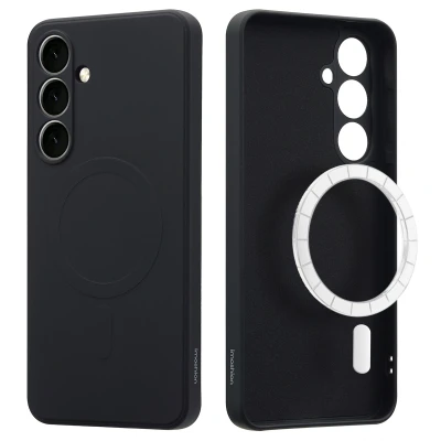 Afbeelding van Samsung Galaxy S24 FE MagSafe Hoesje Siliconen en TPU (zacht) imoshion Backcover/Softcase Zwart Telefoonhoesje