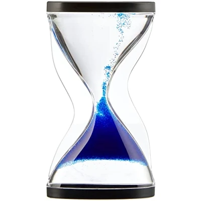 Afbeelding van TFA Dostmann Zandloper CONTRA, 18.6008.06, de kogeltjes bewegen van onderen naar boven, uitzonderlijk ontwerp, looptijd ca. 10 min, kunststof, zwart/blauww, (L) 65 x (B) 24 (H) 117 mm