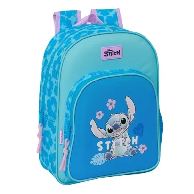 Afbeelding van STITCH HAWAII Schoolrugzak voor kinderen, kinderrugzak, aanpasbaar aan kinderwagen, ideaal kinderen op schoolleeftijd, comfortabel en veelzijdig, 26 x 11 34 cm, Blauw, Standaard, Casual