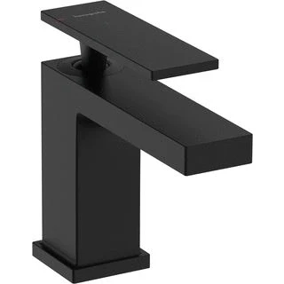 Afbeelding van Hansgrohe tecturis e 1 gats wastafelkraan 80 coolstart met pop up trekwaste voorsprong 12 2cm mat zwart 73004670
