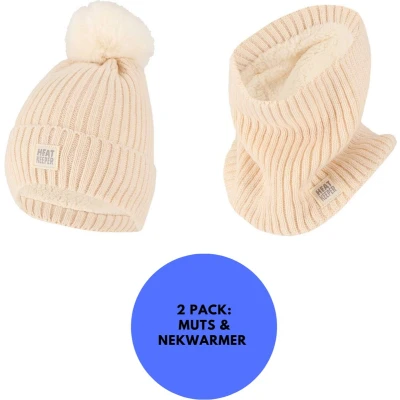 Afbeelding van Heatkeeper Thermo set Dames Muts/Nekwarmer Off White Onesize