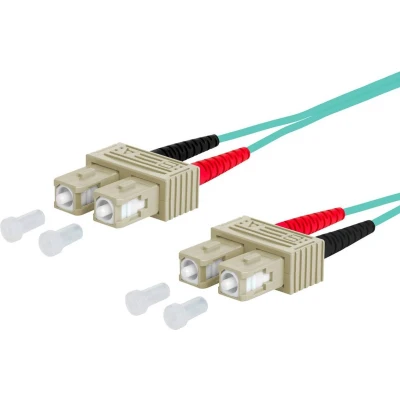 Afbeelding van Metz Connect 151J1EOEO20E Glasvezel Optische vezel Aansluitkabel [2x SC stekker 2x stekker] 50/125 µ Multimode OM3 2.00 m