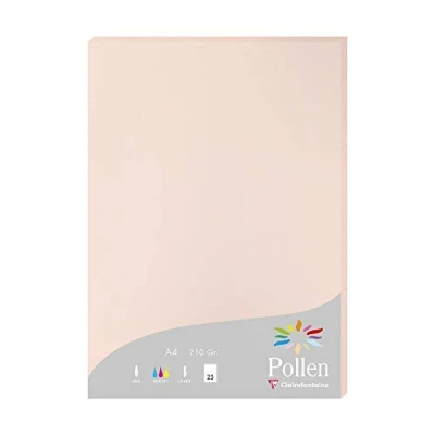 Afbeelding van Clairefontaine Ref 24234C Stuifmeel gekleurd papier (Pack van 25 vellen) A4 (210 x 297mm), 210gsm papier, inkjet &amp; laser printer compatibel, zuurvrij opaline