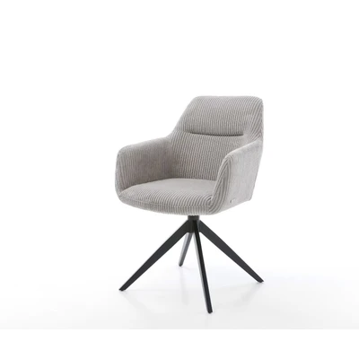 Afbeelding van DELIFE Draaistoel Pejo Flex koord zilver grijs kruisframe breed zwart 360 draaibaar rocker functie pocketveer kern