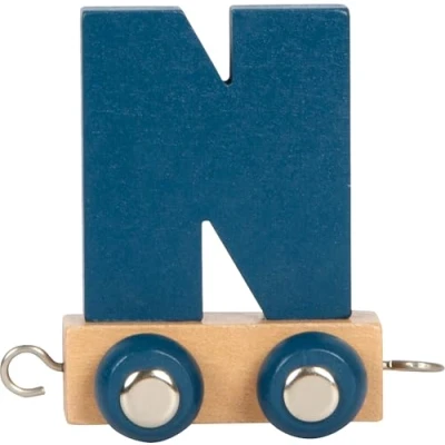 Afbeelding van small foot letter trein Polar N van hout, kan individueel worden gecombineerd, om te versieren en cadeau geven, 12584