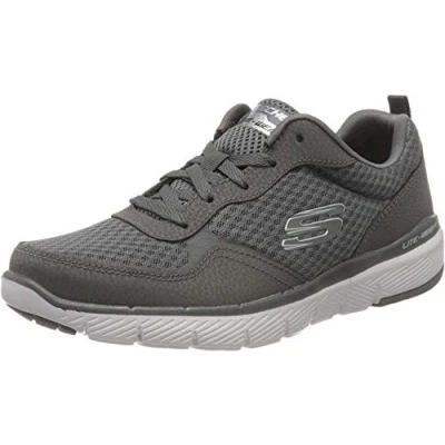 Afbeelding van Skechers FLEX ADVANTAGE 3.0 Lage sneakers voor heren, Houtskool lederen mesh rand, 45 EU