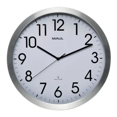 Afbeelding van Wandklok MAUL Move RC diameter40x4.5cm aluminium frame /wit incl.batterij