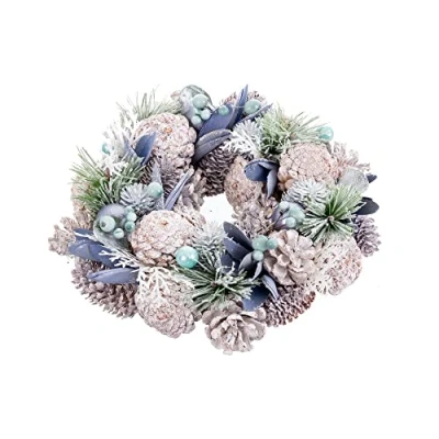 Afbeelding van Bigbuy Christmas Kerstkroon Blauw Multicolour Plastic Foam 26 X 7,5 Cm