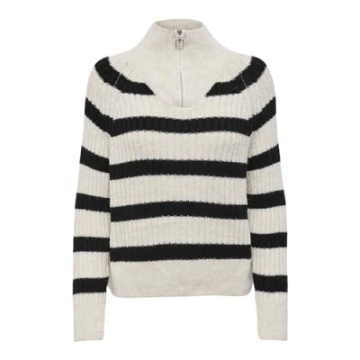 Afbeelding van Only Onlleise freya ls zip high neck knt noos birch/bla Trui M