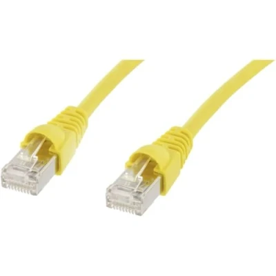 Afbeelding van Telegärtner 100009366 RJ45 Netwerkkabel, patchkabel CAT 5e F/UTP 25.00 m Geel Vlambestendig, Snagless 1 stuk(s)