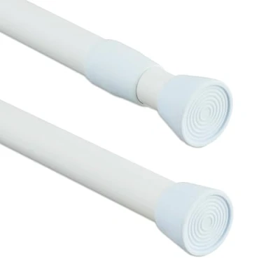 Afbeelding van Relaxdays uitschuifbare gordijnroede, 120 220 cm, voor gordijnen, douchegordijnen, deurkozijnen, zonder boren, wit