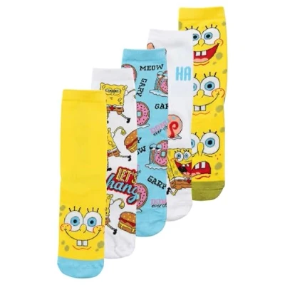 Afbeelding van United Labels 5 paar Spongebob sponskousen voor heren, kleurrijk, 40 45, herensokken, Meerkleurig, 45 EU