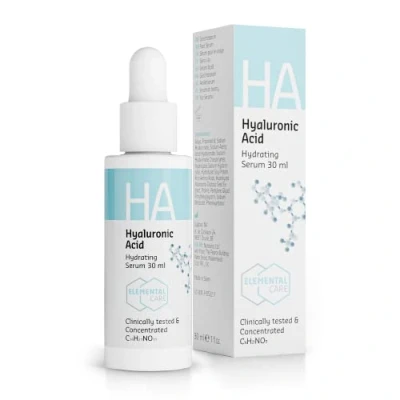 Afbeelding van Elemental Care Hyaluronzuur gezichtsserum 30 ml Anti Aging Hyaluronic Acid Serum Dezichtsverzorging met Onmiddellijk effect op rimpels tegen donkere kringen voor vrouwen en mannen